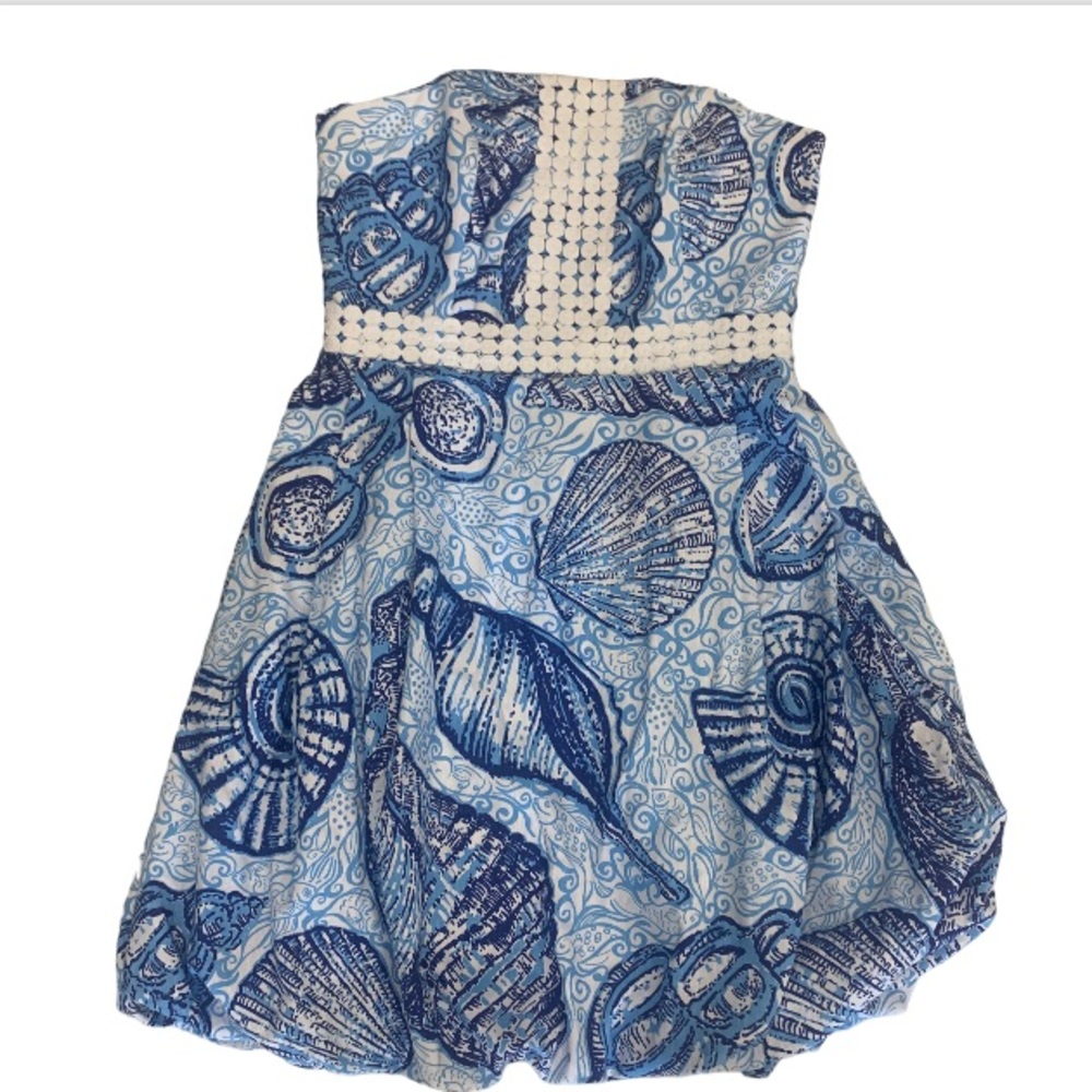 NWT Lilly Pulitzer Regency Blue Strapless Bubble Dress Size 0